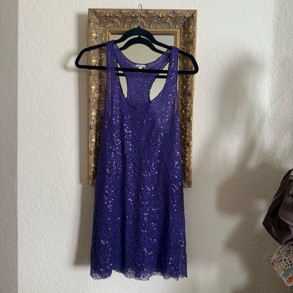 Victoria's Secret Purple Sequin Slip Dress